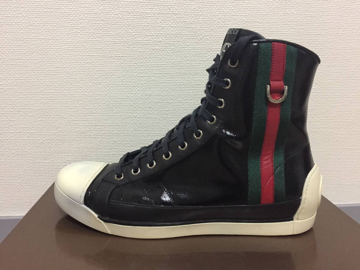 GUCCI♪☆ Gucci 名作ハイカットスニーカー☆♪GUCCI グッチ柄 レザー 