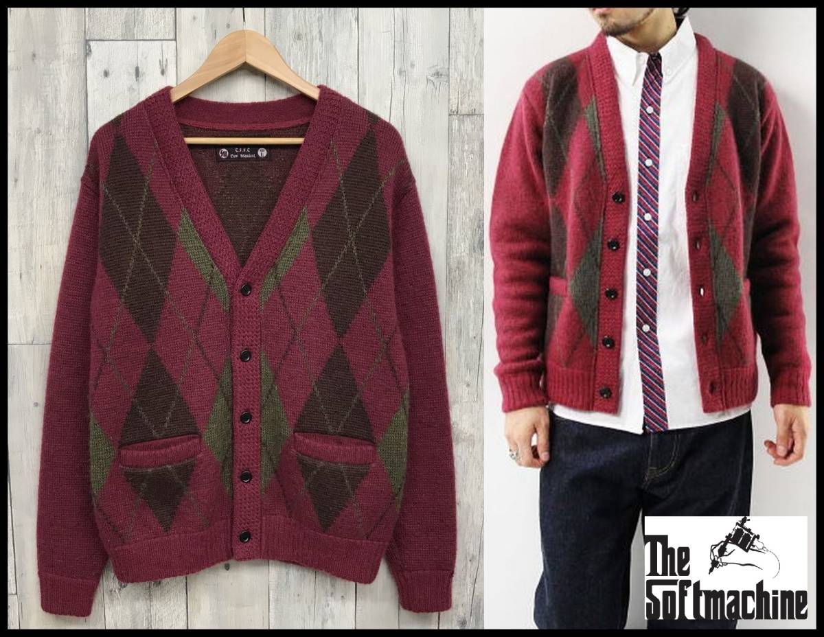  SOFTMACHINE ソフトマシーン COCOON CARDIGAN ダイヤ アーガイル チェック モヘア モヘヤ ウール ニット カーディガン セーター L タトゥー(カーディガン)｜売買されたオークション情報、yahooの商品 カーディガン