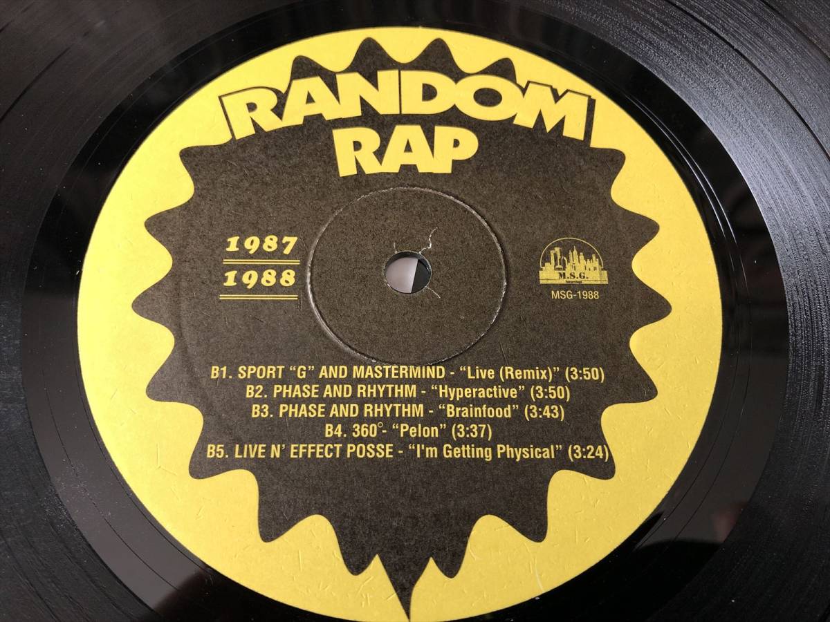 ☆レアコンピ盤☆RANDOM RAP 1987-1988//PAUL C.//SPORT G AND MASTERMIND