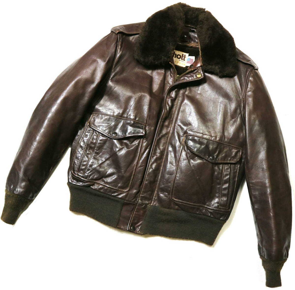 ラフ/お洒落！◇USA製 SCHOTT ショット 184SM 衿ボア＆ライナー 牛革