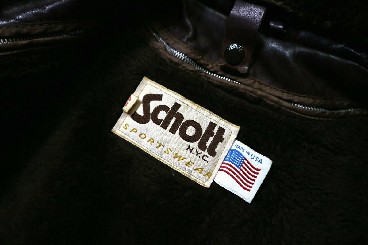 ラフ/お洒落！◇USA製 SCHOTT ショット 184SM 衿ボア＆ライナー 牛革 