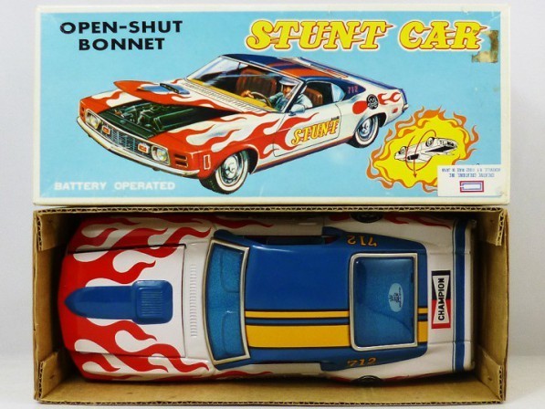 T.P.S. フォード マスタング スタントカ― 電動 ブリキ ミニカー 箱付 
