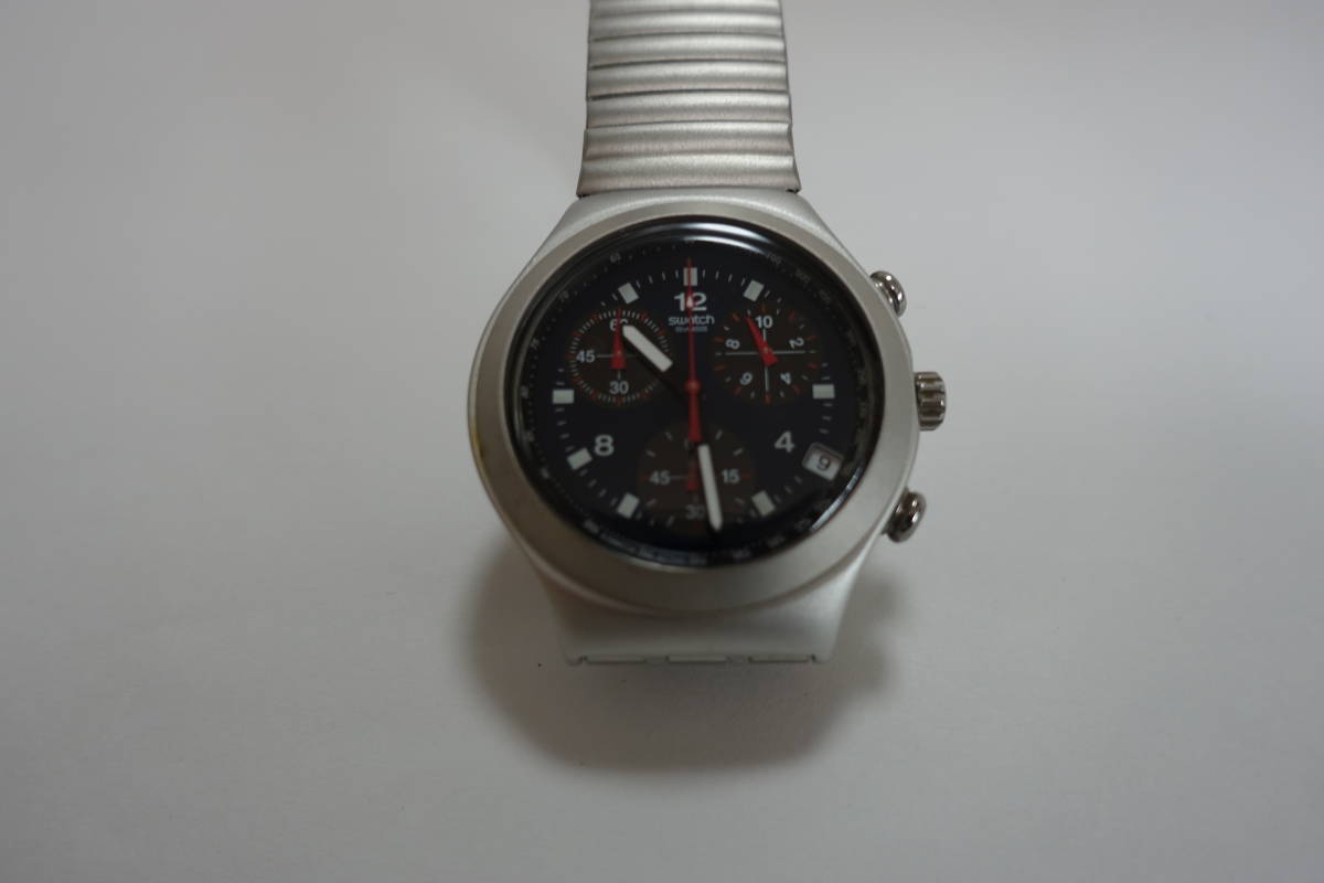 swatch IRONY 日付 クロノグラフ腕時計 スウォッチ 電池交換済706 