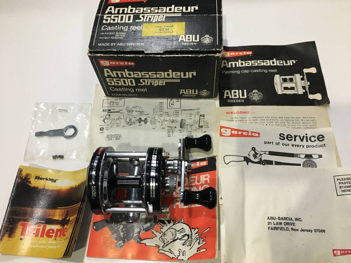 大人気，新作 abu アンバサダー5500 ストライパー 1980年 1000 1500 2500 2600 4500 4600 5600 6000 6500 6600 雷魚 ライギョ(アブガルシア)｜売買されたオークション情報、yahooの商品情報をアーカイブ公開 - オークファン アブガルシア