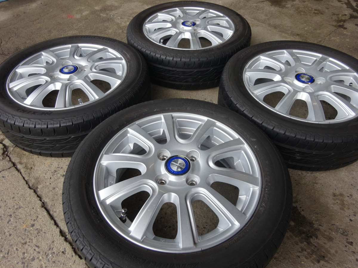 福島発】165/55R14 72V 14x4.5J +45 4穴 PCD100 中古 ホイールセット 