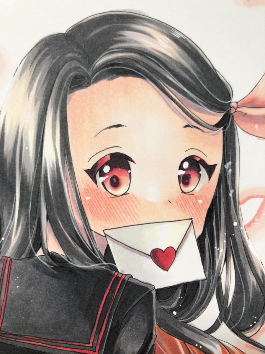 手描きイラスト 鬼滅の刃 竈門禰豆子 セーラー服 桜 ラブレター B5 手描きイラスト 売買されたオークション情報 Yahooの商品情報をアーカイブ公開 オークファン Aucfan Com