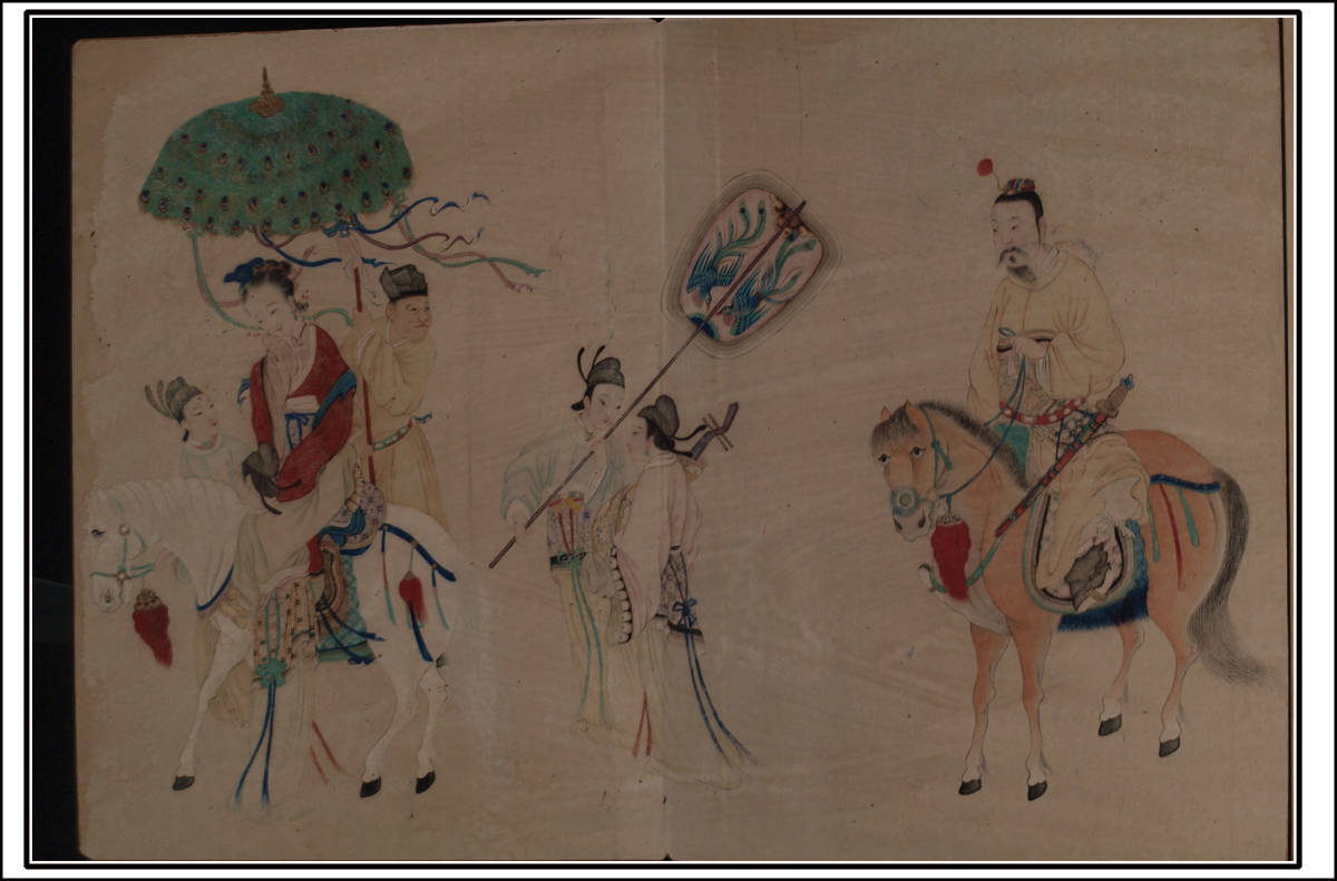 民間仕入れ品 中国清時代の朱宣初 古本 絵冊 書籍 肉筆絵 激安骨董品