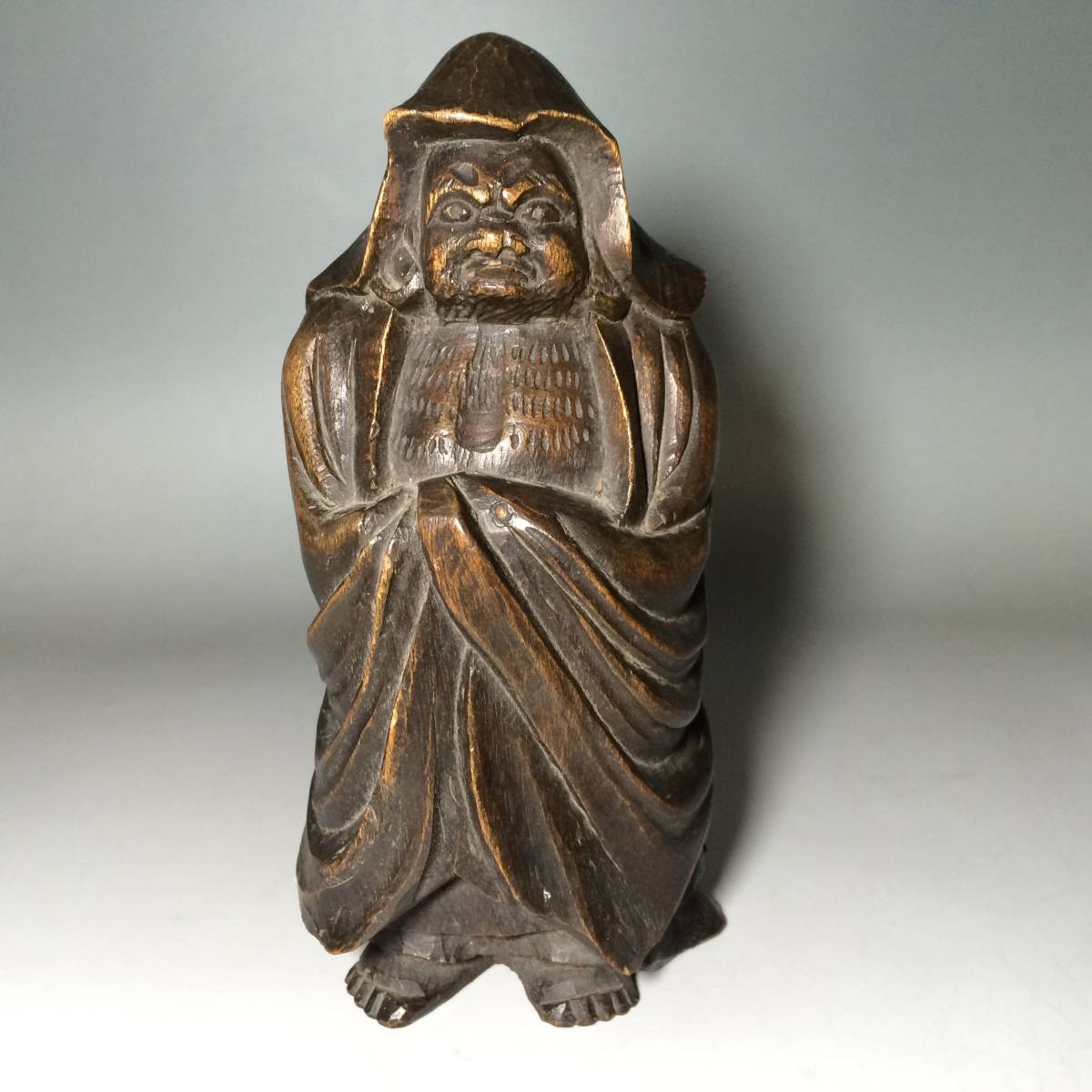 何鹿堂 古い木彫り像 木彫り達磨大師 オブジェ 仏像 達磨 風水 厄除け(東洋彫刻)｜売買されたオークション情報、yahooの商品情報を ...