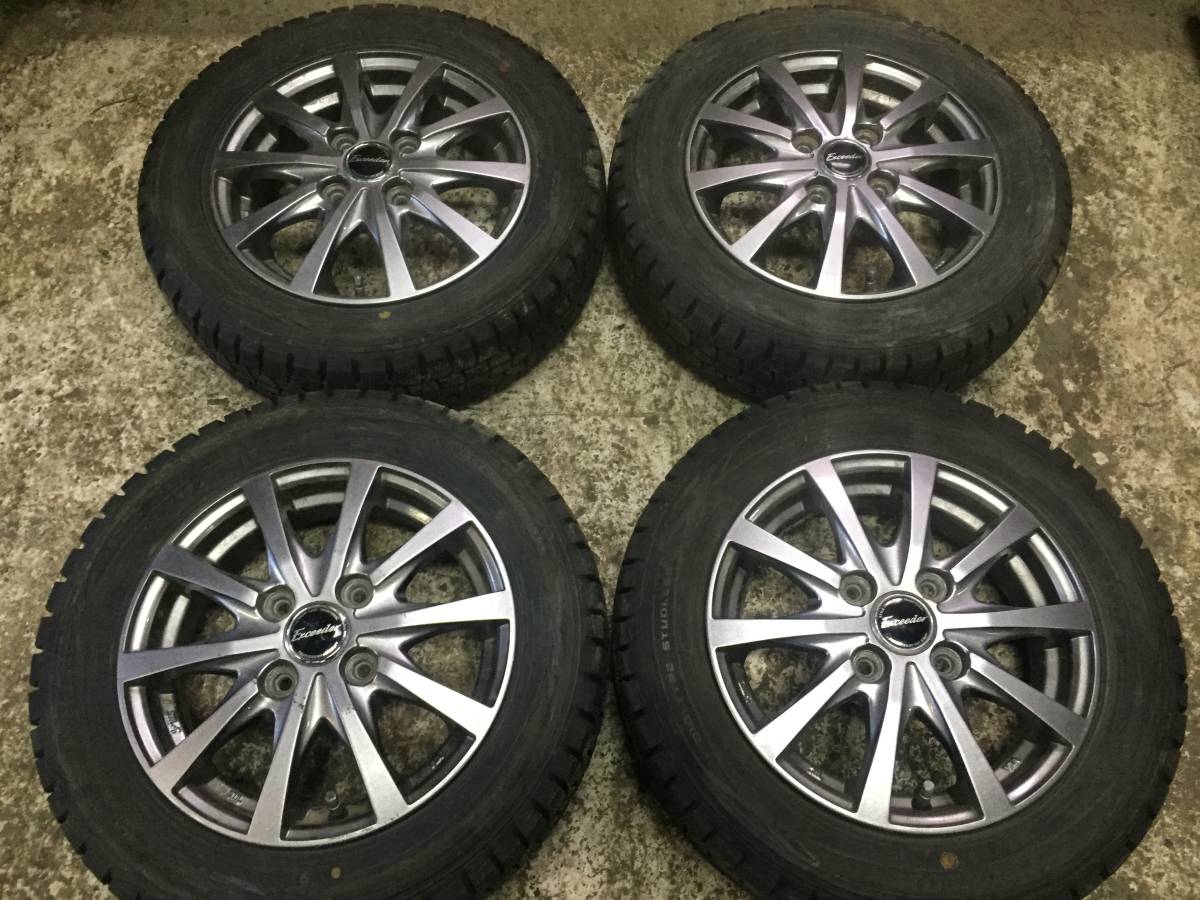 良品バリ山スタッドレス155/65R13 ダンロップ WINTER MAXX WM01＆社外 