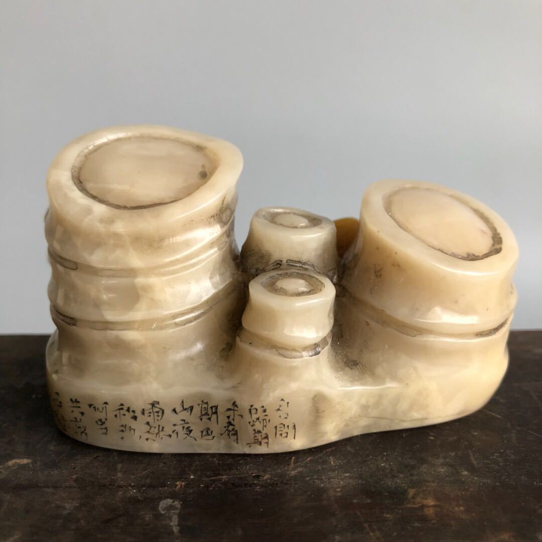 蔵友旧蔵出 極品寿山石 芙蓉石 細密彫 竹子紋 印章 篆刻印章 書道品 文