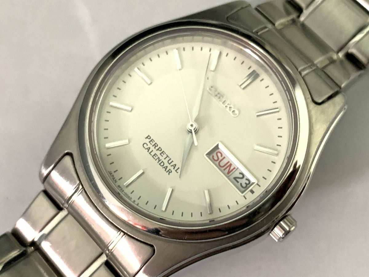 稼働品 新品電池 セイコー パーペチュアルカレンダー 8F33-00A0 ♪希少 