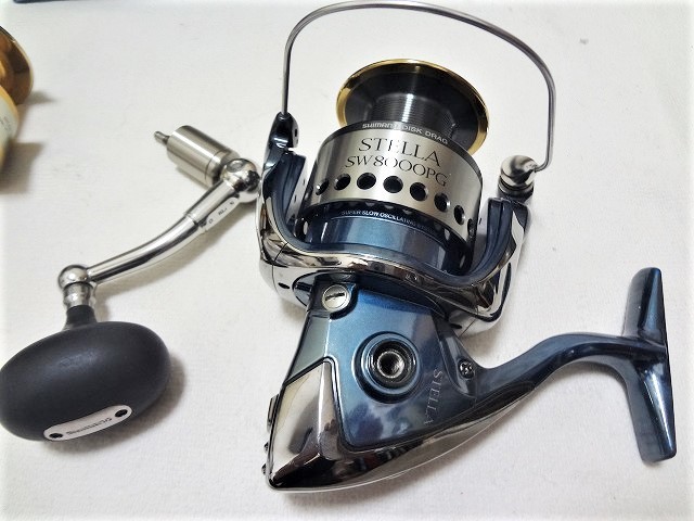 シマノ 01ステラ SW 8000PG（美品、箱・ケース・替スプール・ハンドル