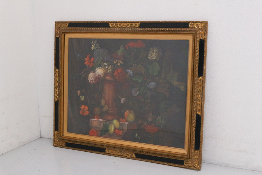 美術品・アンティーク・コレクション 奥谷全弘 肉筆 薔薇 バラ 油絵 額装