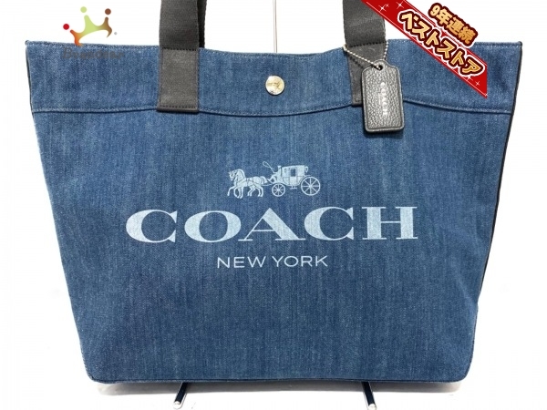 コーチ COACH トートバッグ F25902 - デニム×レザー ネイビー×ライト