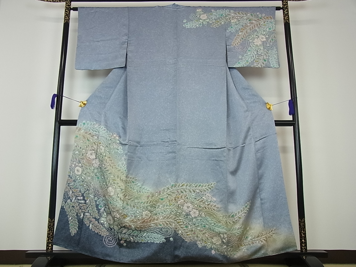 正絹 辻が花 逸品 絞り 金彩 訪問着 暈し染め 着物屋こころ□訪問着
