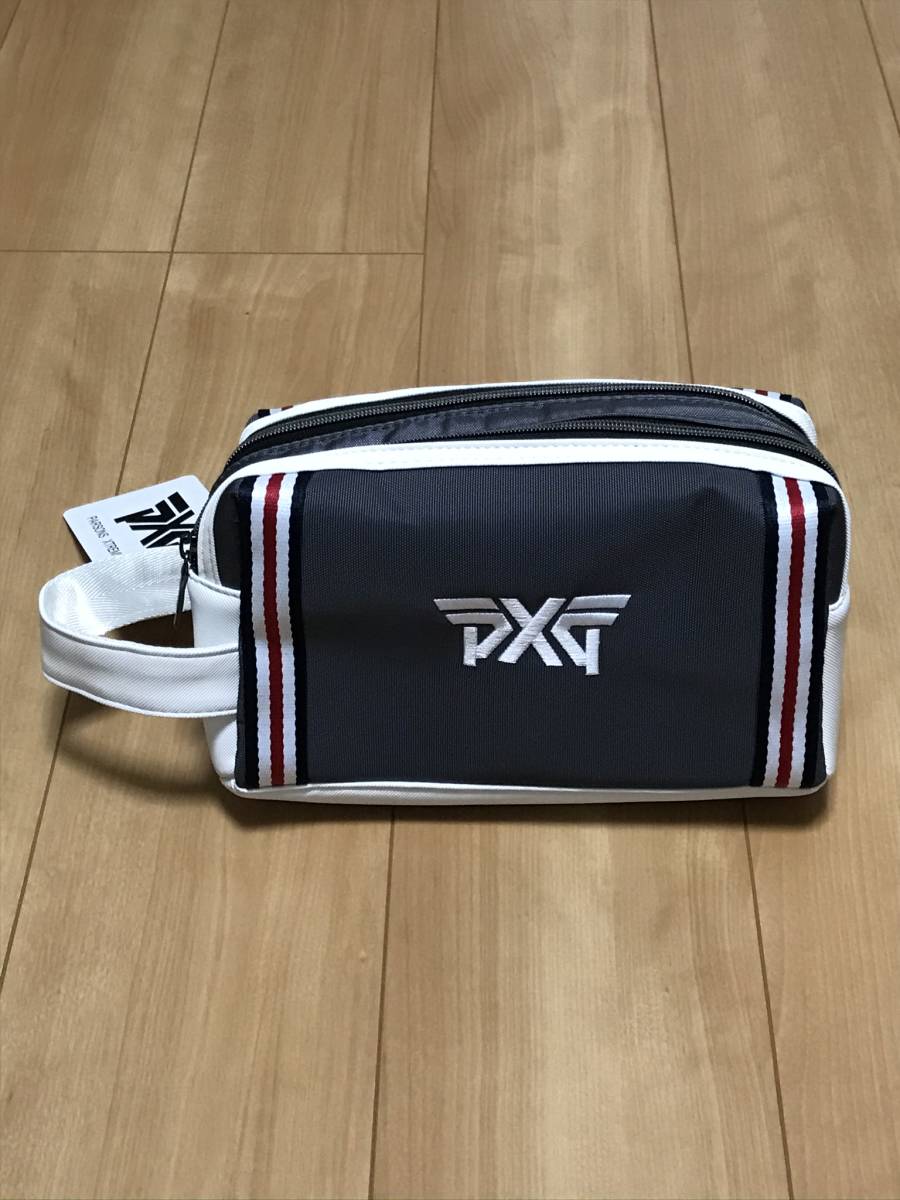 新品未使用☆PXGゴルフポーチ☆ダブルファスナー グレー