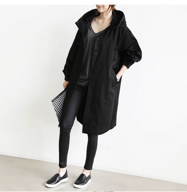 在庫処分 レディース スプリングコート ゆったり ドロップショルダー ブラック 黒 モッズコート カジュアル ロング丈 M 4xl 170 Xlサイズ以上 売買されたオークション情報 Yahooの商品情報をアーカイブ公開 オークファン Aucfan Com
