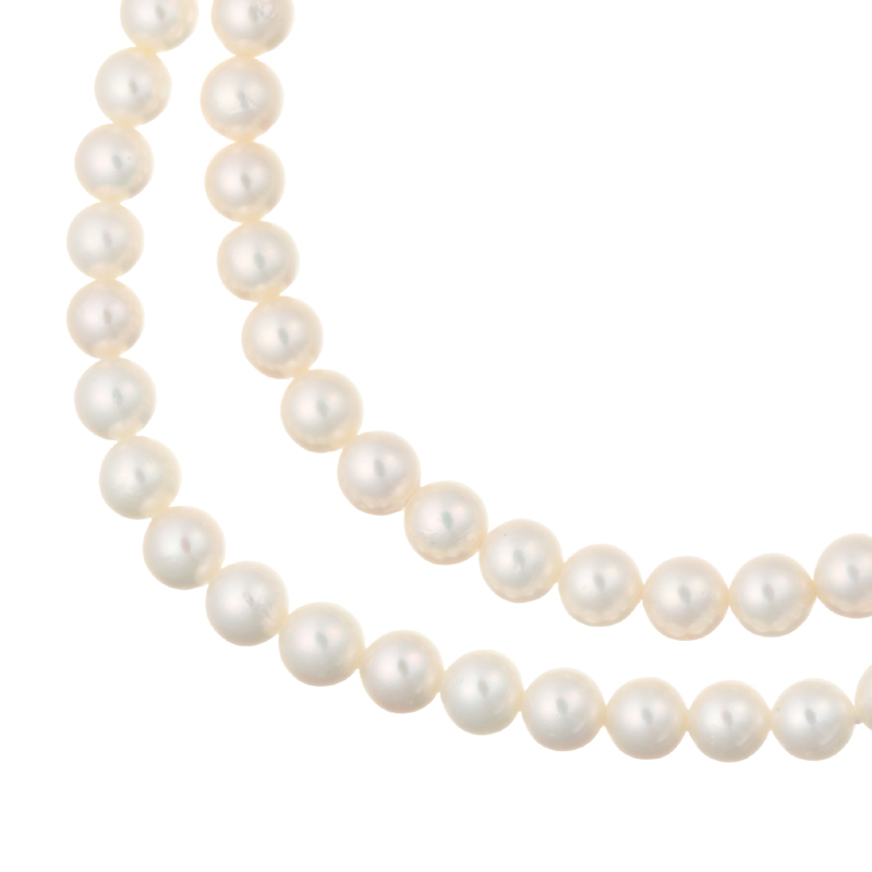 ［銀座店］Non Brand ノンブランド 7～7.4mm ロング パール 84cm ネックレス シルバー800 ホワイト レディース DH55336 WGK14 0、13ct ダイアモンド利用ネックレス２連金具 Jewelry|Ring|KOMEHYO|[Official]Japan Brand K18YG