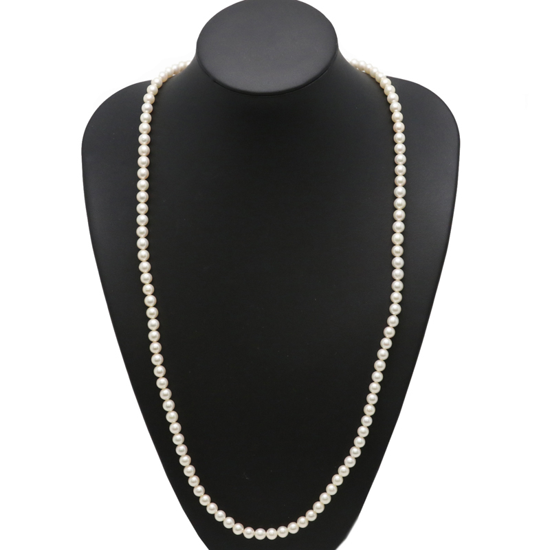 ［銀座店］Non Brand ノンブランド 7～7.4mm ロング パール 84cm ネックレス シルバー800 ホワイト レディース DH55336 WGK14 0、13ct ダイアモンド利用ネックレス２連金具 Jewelry|Ring|KOMEHYO|[Official]Japan Brand K18YG