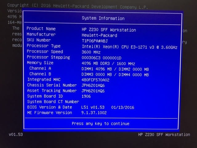 ◇◇2941 HP Z230 SFF Workstation Xeon E3-1226 V3 3.30GHz/Xeon E3