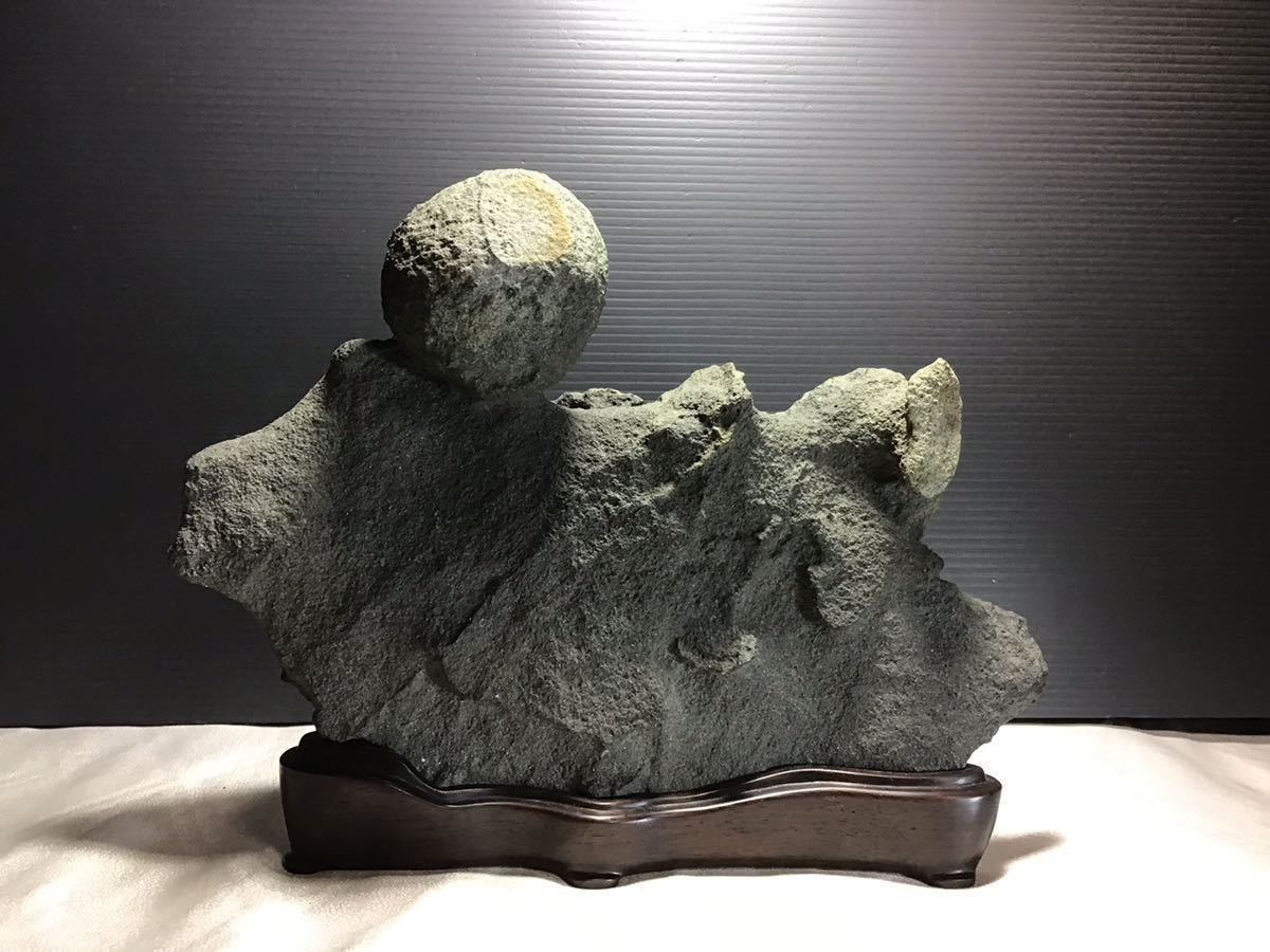 信濃美術石博物館】水石 盆栽 神居古潭石 ウブ 横23×高10×奥行16(cm