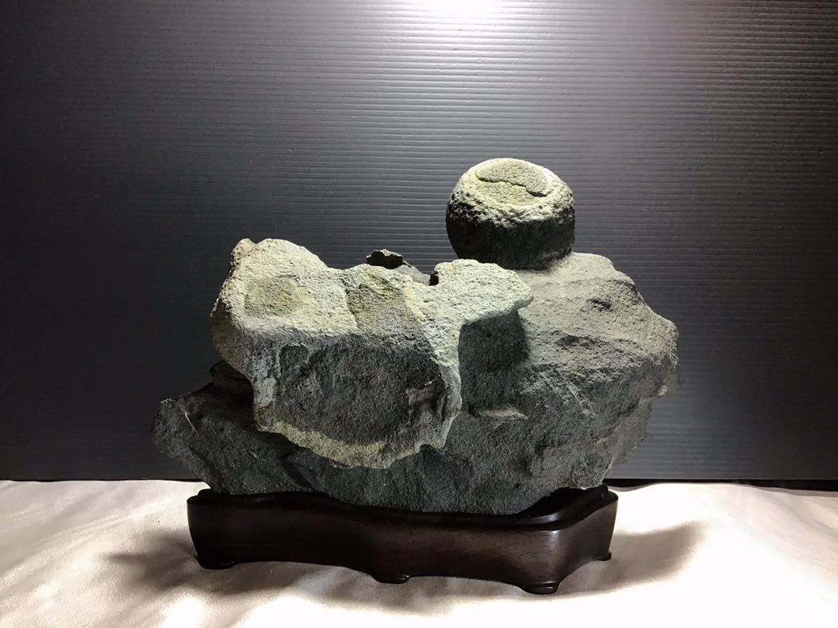 信濃美術石博物館】水石 盆栽 神居古潭石 ウブ 横23×高10×奥行16(cm