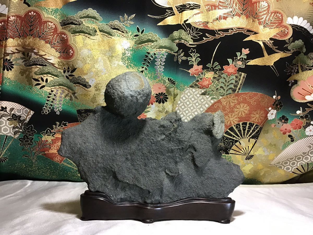 信濃美術石博物館】水石 盆栽 神居古潭石 ウブ 横23×高10×奥行16(cm
