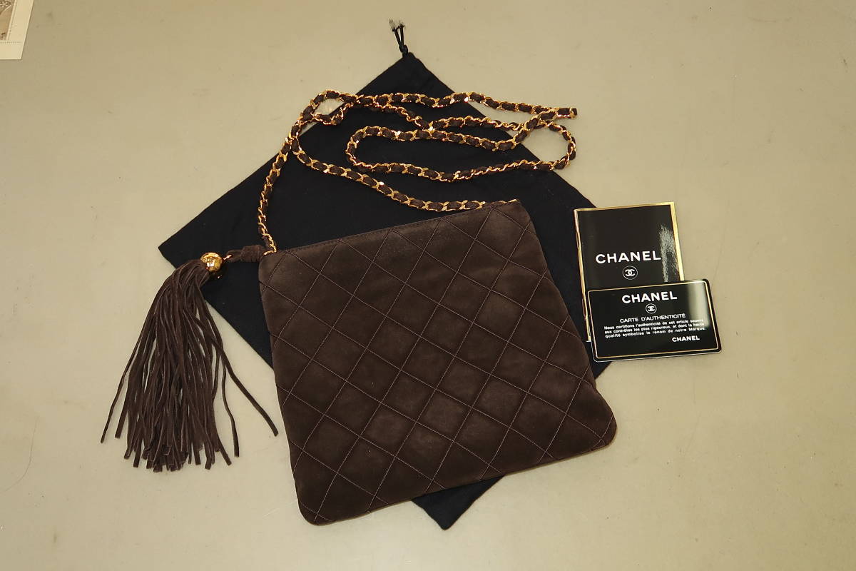 ○○美品 CHANEL シャネル スエード チェーン ショルダーバッグ