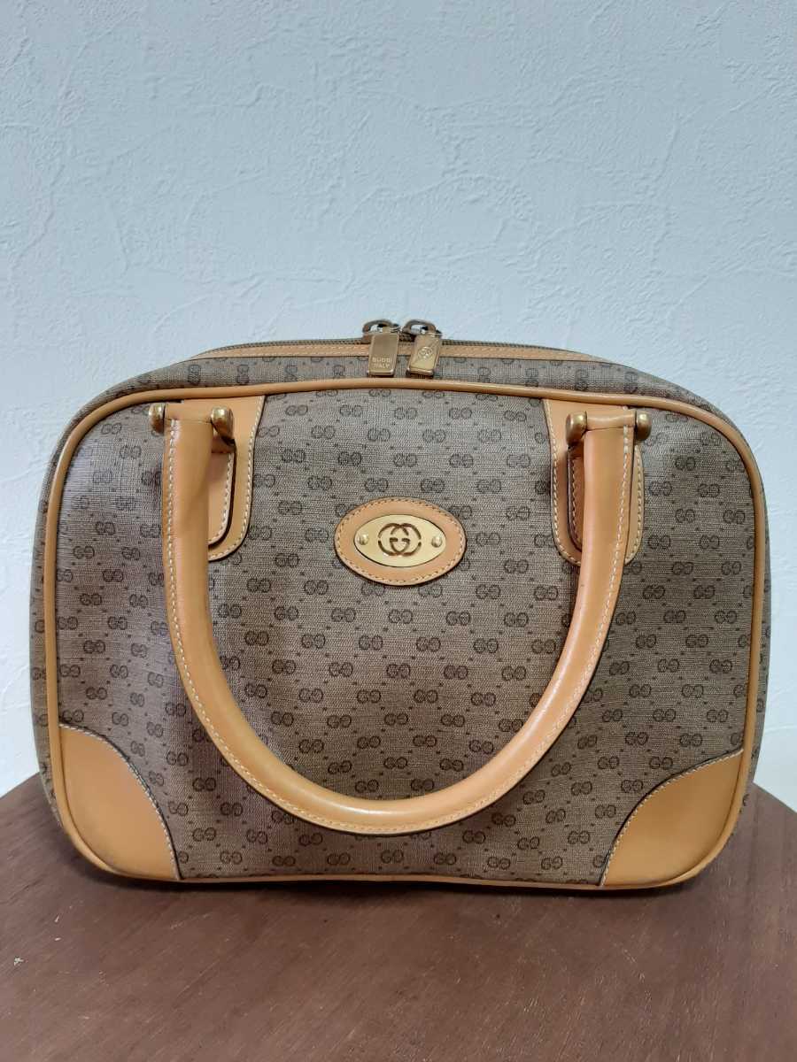 グッチ GUCCI オールドグッチ マイクロGG ミニボストン ハンドバッグ