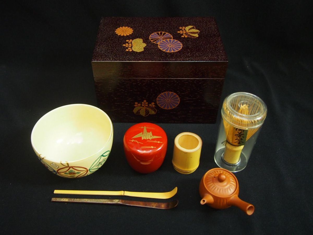 ☆ 茶道具まとめて 利休箱 茶箱 茶筅 茶碗 茶杓 棗 蓋置 小急須