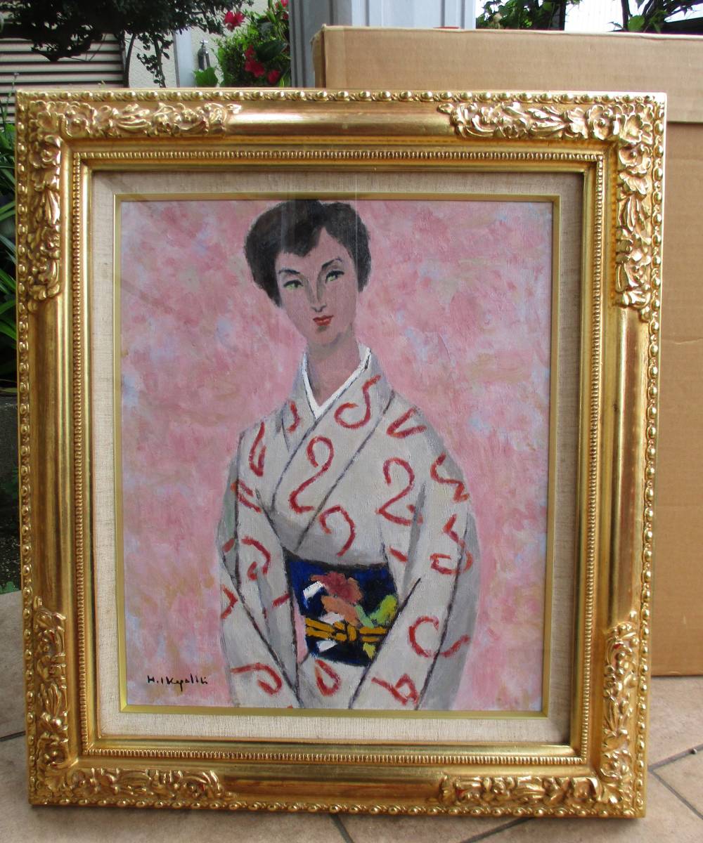 【新作登場，正規品】 池上浩 婦人像 Ｆ８油彩 師；黒田清輝 小絲 源太郞 新世紀美術協会委員 帝展 文展無鑑査 葵橋洋画研究所 岡山県生れの実力洋画家(人物画)｜売買されたオークション情報、yahooの商品情報を 人物画