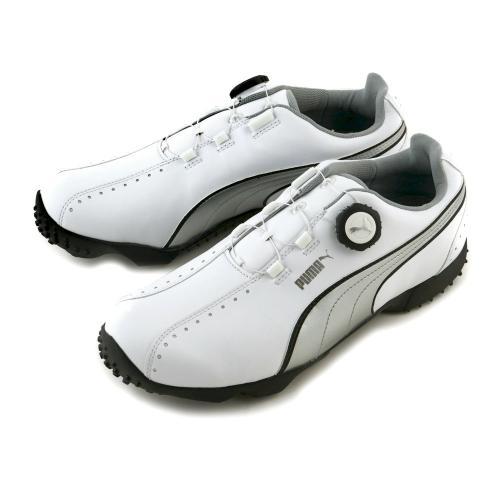 格安，人気セール PUMA GOLF プーマ ゴルフ エース スパイクレス ディスク 189426 ホワイト&times;シルバー ２５ ５ＣＭ(25.5cm)｜売買されたオークション情報、yahooの商品情報をアーカイブ公開 - オークファン 25.5cm