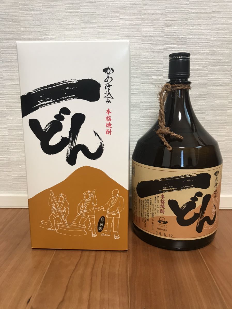 得価，最新作 幻の焼酎 一どん 黄麹 1800ml 25度 かめ仕込み 芋焼酎 箱付 未開栓 容量/度数 1800ml/25%(芋焼酎)｜売買されたオークション情報、yahooの商品情報をアーカイブ公開 - オークファン 芋焼酎