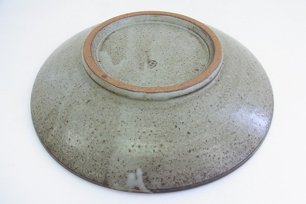 M020-I15-1239 人間国宝 島岡達三作 益子焼 象嵌皿 陶器 31×6cm 現状品