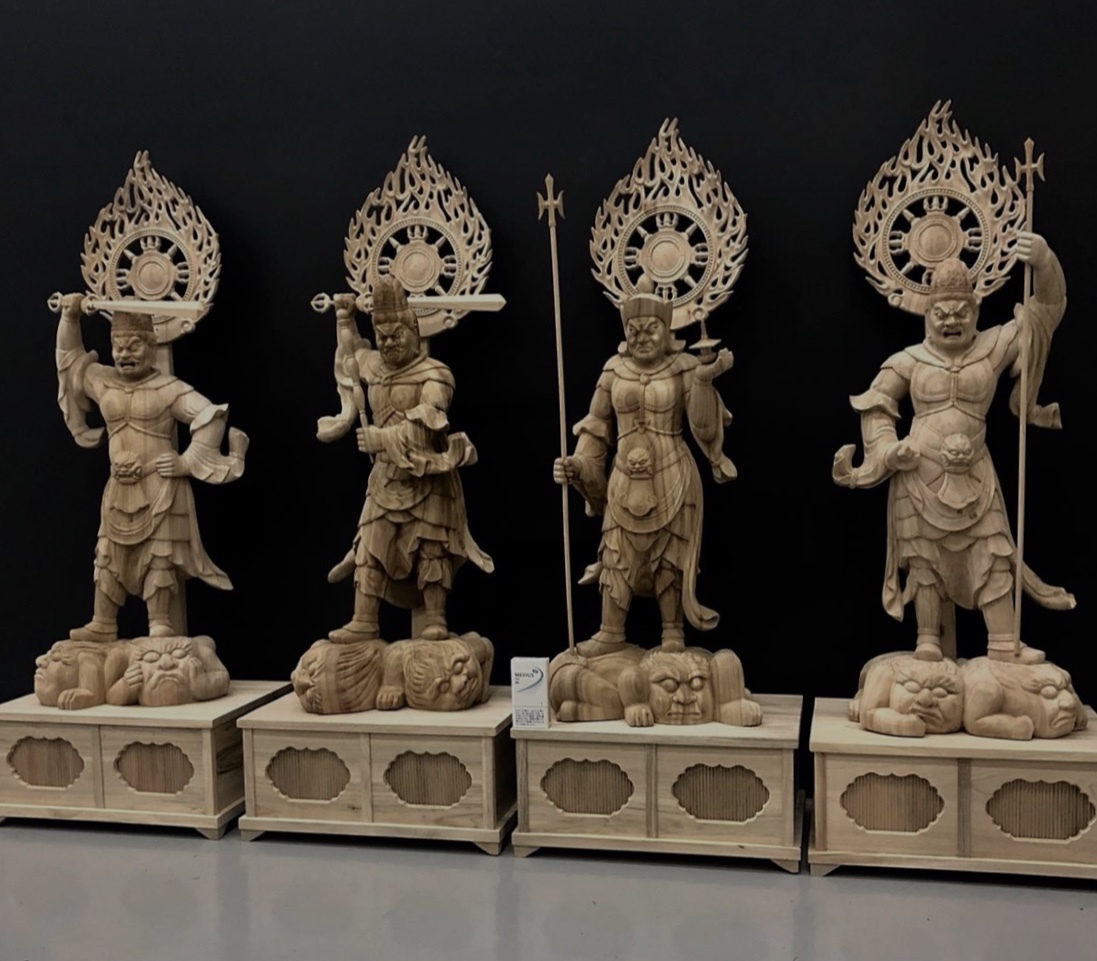 井波彫刻 仏教工芸品 総楠製 Yahoo!オークション 極上彫 - 木彫仏像 高40cm
