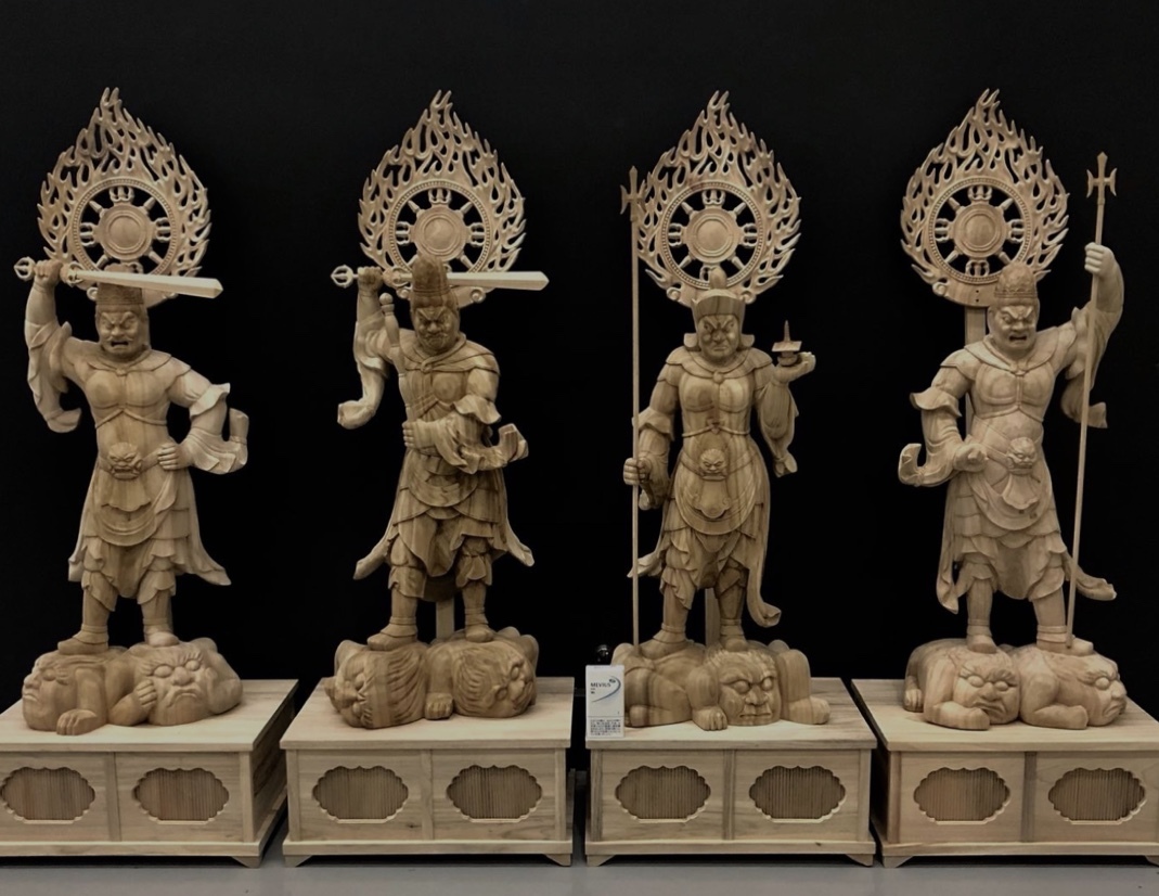 井波彫刻 仏教工芸品 総楠製 Yahoo!オークション 極上彫 - 木彫仏像 高40cm