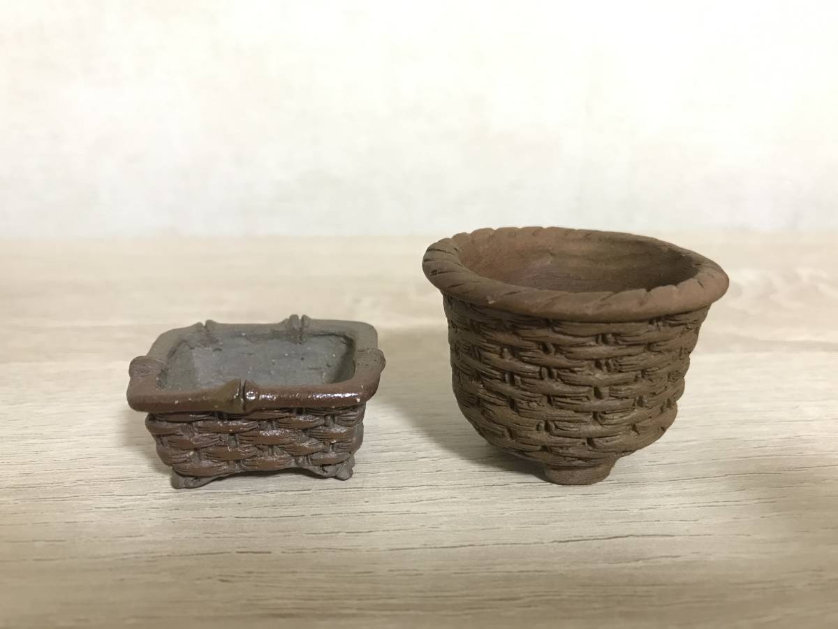 長辺 鉢 服部 5個set 盆栽 中古盆栽鉢 谷嵐山 小鉢 約6.5