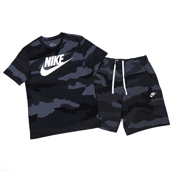  NIKE ナイキ 上下セット ビッグロゴ Tシャツ スウェット ハーフパンツ フレンチテリー セットアップ M グレーカモ H557(ナイキ)｜売買されたオークション情報、yahooの商品情報をアーカイブ公開 ジャージ