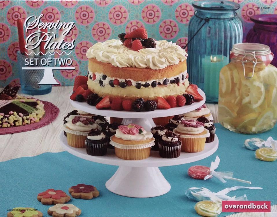 新品 磁器製 ケーキスタンド サービングプレート 2段 over and back 数量限定特価