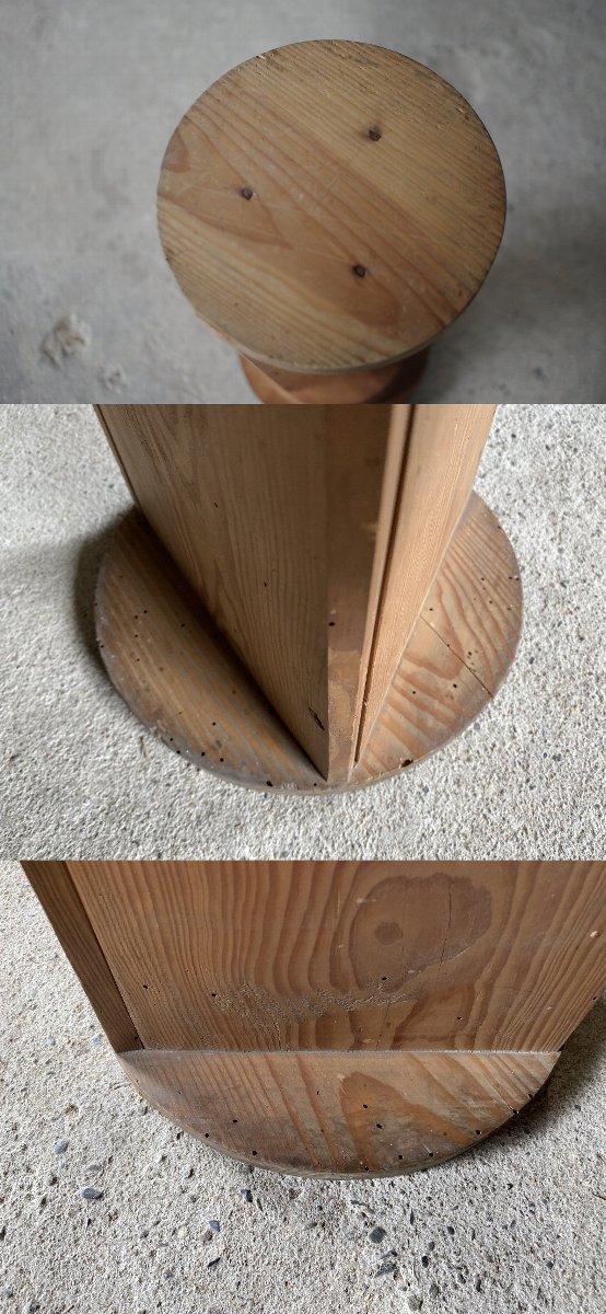 古い木の飾り台/スツール/花台▽アンティーク椅子古道具箱昭和レトロ