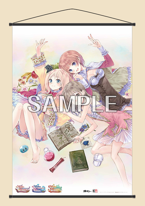 新品未開封 アトリエ アーランドの錬金術士１・２・３ DX WonderGoo特典 B1タペストリー ロロナ トトリ メルル_1