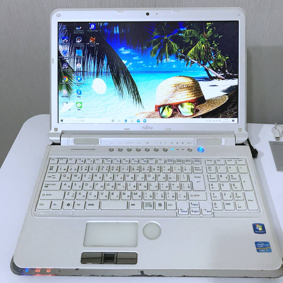 1円~ 爆速SSD480GB☆メモリ8GB+高性能Core i7 美品 AH77/D Office Windows10 64bit Blu-rayドライブ 富士通 LIFEBOOK 白 ノートPC ホワイト 高速Core i7(第7世代)☆メモリ8GB+爆速新品SSD480GB富士通 AH77⁄B1 SSD-CK480S⁄J EXCERIA 第8世代の中古品・新品・未