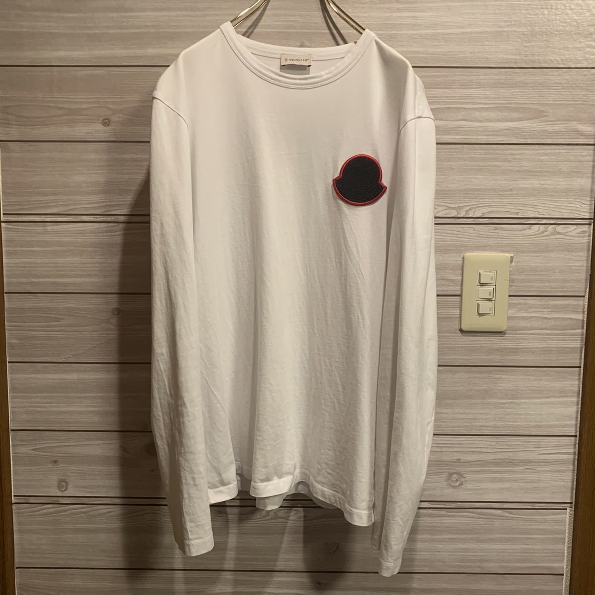 正規品 MONCLER モンクレール ビッグロゴ ラファエル着用 Tシャツ 長袖 ロングスリーブ ロンT ホワイト トルコ製 ハイブランド ...
