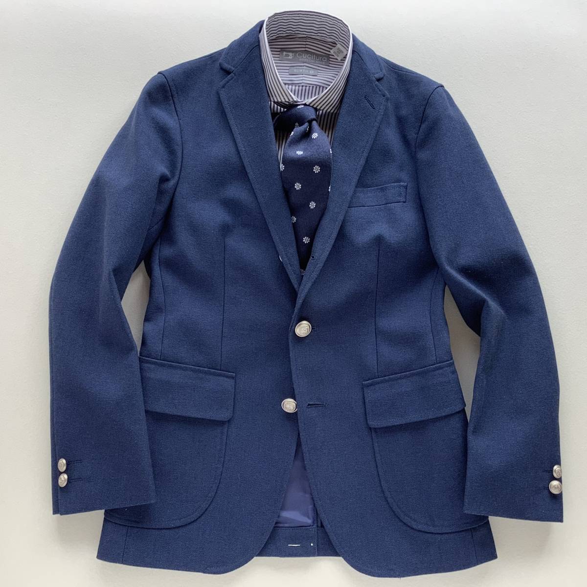 新品春夏☆UNITED ARROWS ネイビー 銀ボタン XS テーラードジャケット 