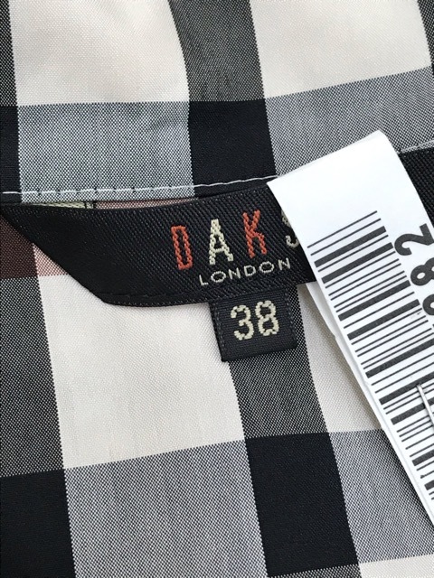 DAKS チェック柄 半袖 かわいい 日本製 ウールフレアワンピース 半袖