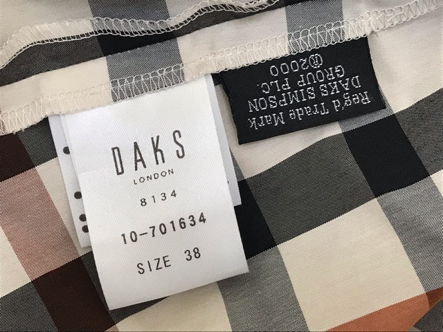 DAKS ダックス　チェック柄 半袖 ワンピース　38 DAKS チェック柄 半袖 かわいい 日本製 ウールフレアワンピース 半袖