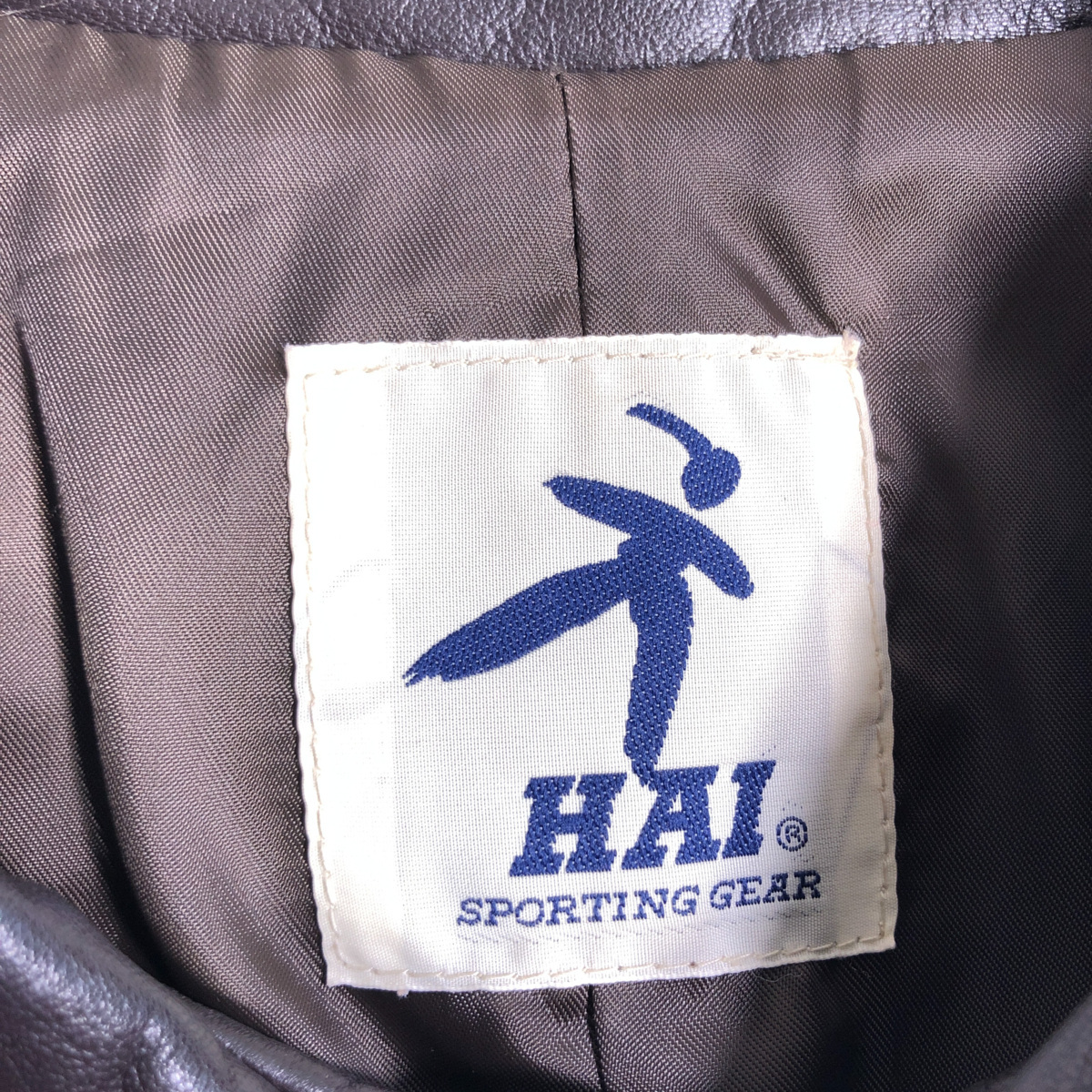 HAI SPORTING GEAR ハイ 羊革 レザージャケット 記号デザイン ダーク 