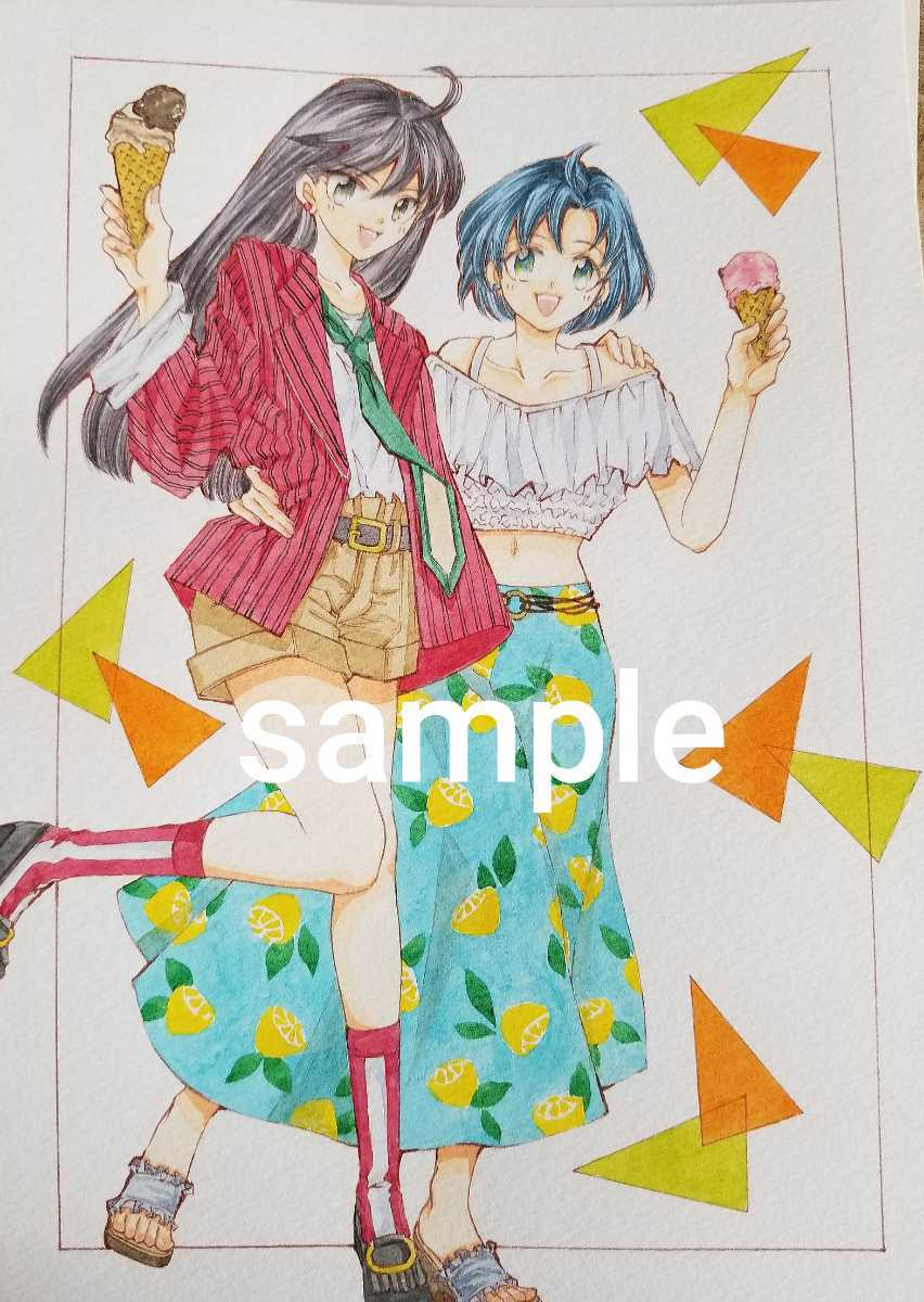 手描きイラスト 火野レイ 水野亜美 海王みちる 天王はるか 2枚セット 手描きイラスト 売買されたオークション情報 Yahooの商品情報をアーカイブ公開 オークファン Aucfan Com