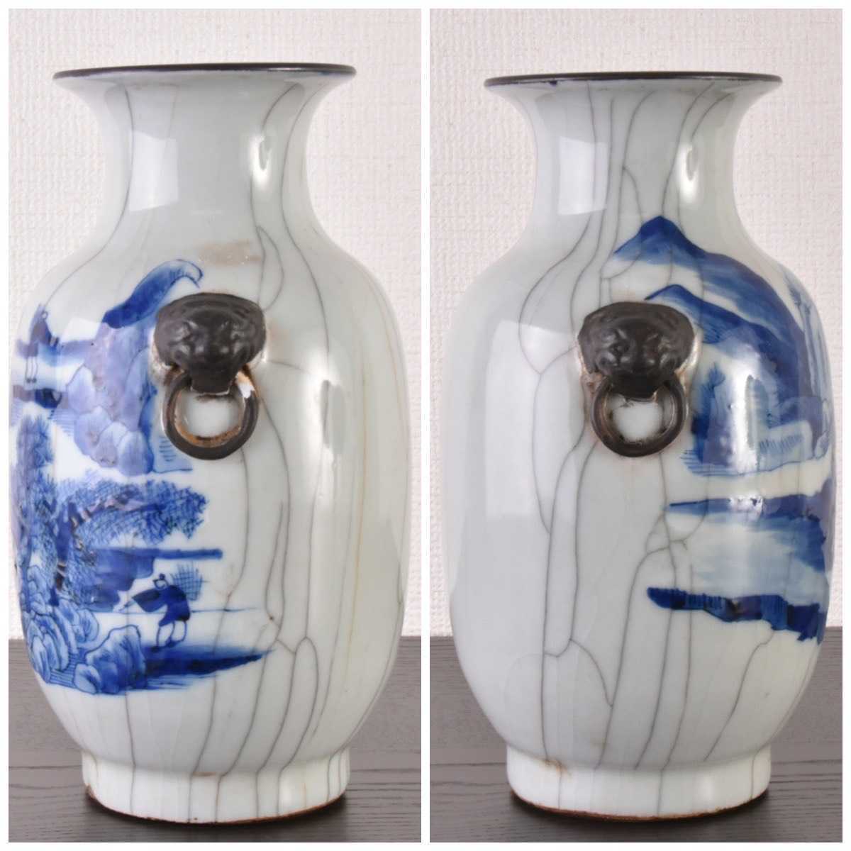 文化遺産オンライン | 青花獅子形香炉 景徳鎮窯 染付獅子文梅瓶 青花