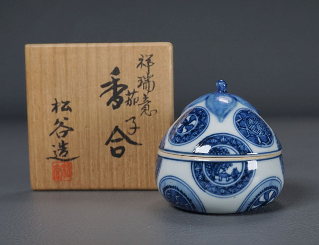 B632b「祥瑞意 輪花 鉢」中村秋塘作　共箱　萬年軒　九谷　菓子器　茶道具 Yahoo!オークション - 「叶松谷」の落札相場・落札価格 茶道具 共箱